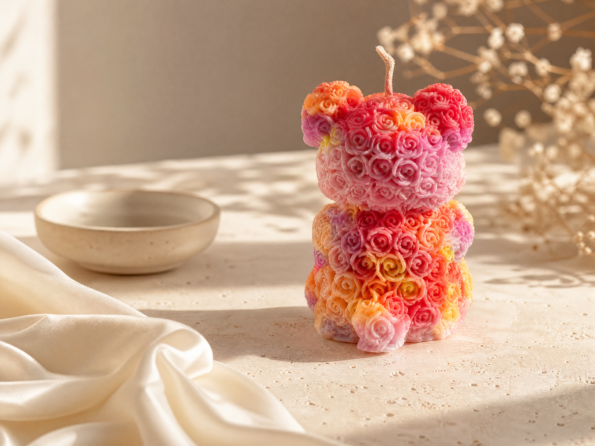XESODIT Aurora Rose Bear – UV Glow Low-Temperature Wax Play Candle