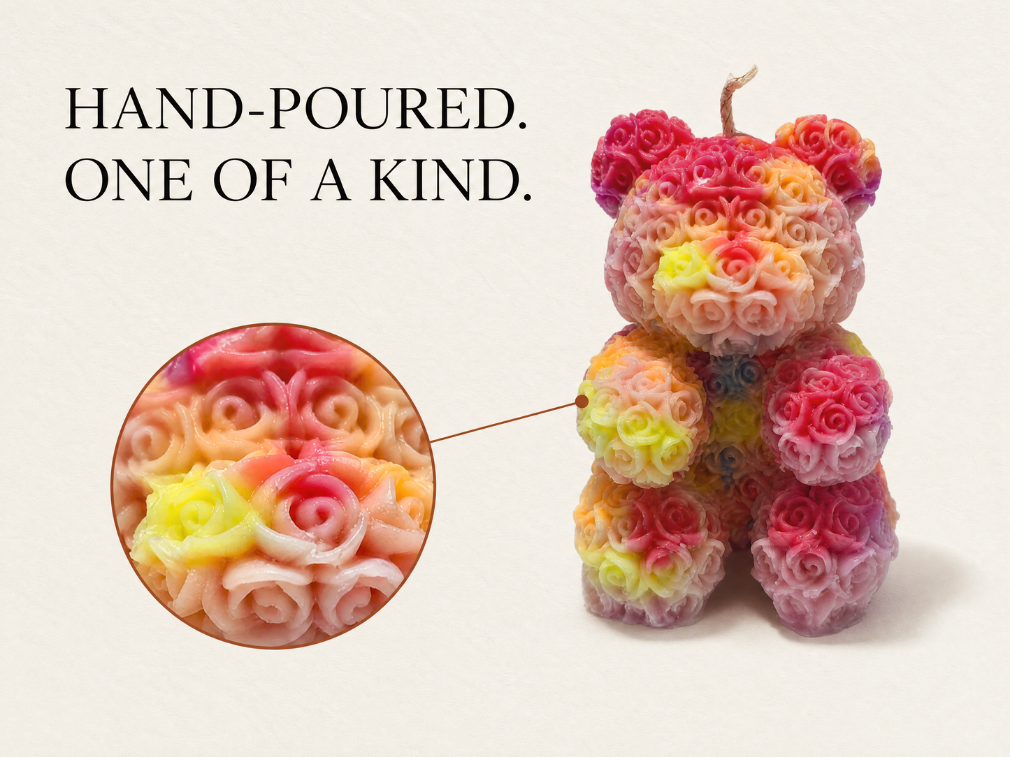 XESODIT Aurora Rose Bear – UV Glow Low-Temperature Wax Play Candle