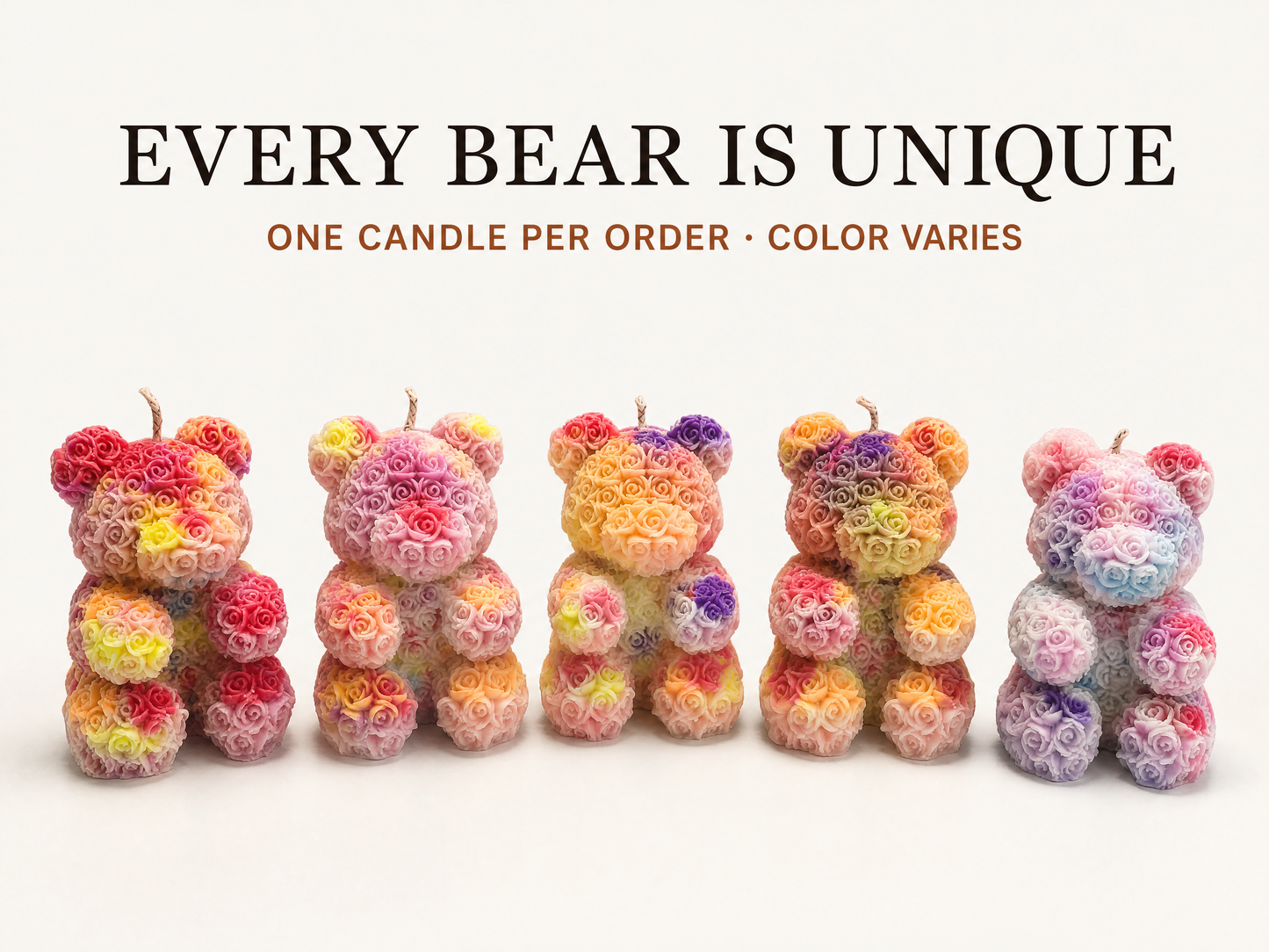 XESODIT Aurora Rose Bear – UV Glow Low-Temperature Wax Play Candle