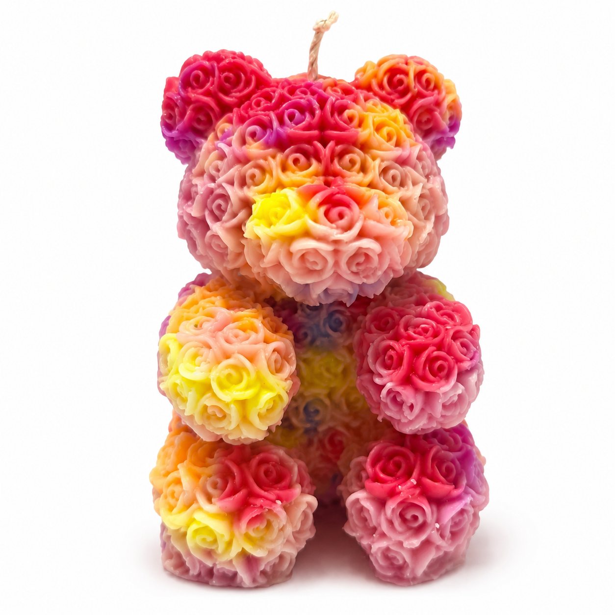 XESODIT handmade rose bear low temperature candle